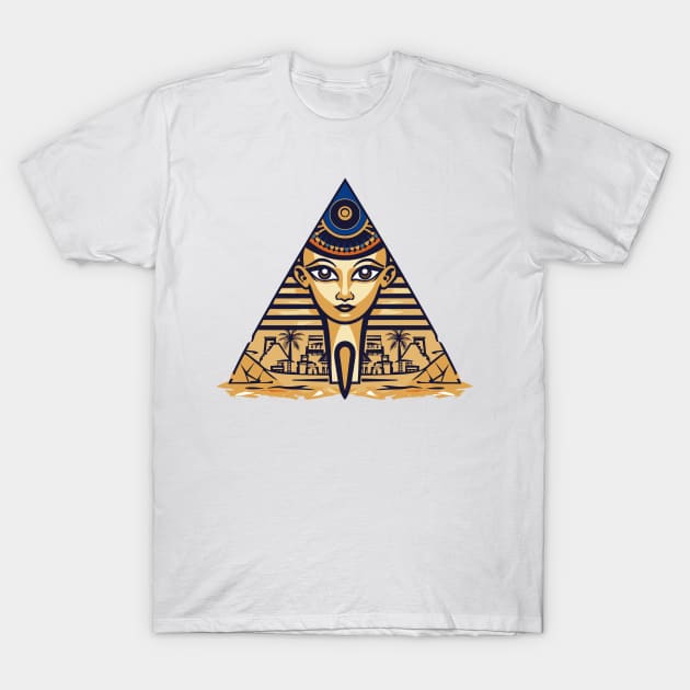 Ancient Egypt Golden Grandeur: Legendary Egyptian Artistry in Modern Style T-Shirt by FK